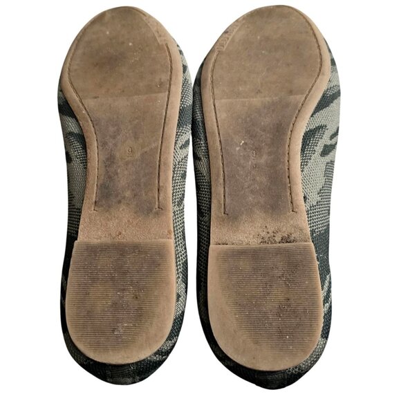 Old Navy Green Camo Print Ballet Flats Womens Size 8 Textured Canvas Slip-On Sho - Picture 6 of 9